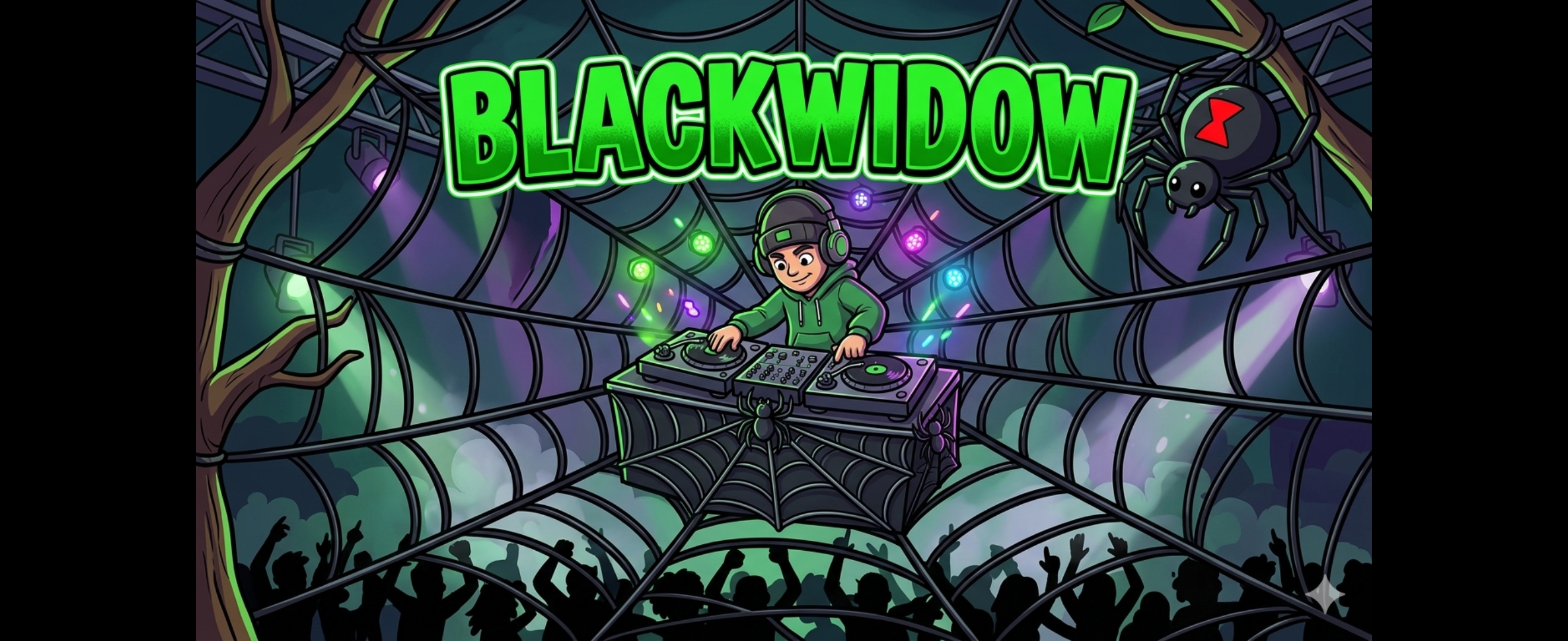BLACKWIDOW - DJ in a spider web